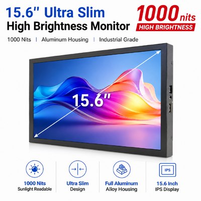 acheter 15.6 pouces 1000 nits Moniteur IPS à haute luminosité extérieur Affichage LCD pour la cartographie géométrique fabrication en ligne