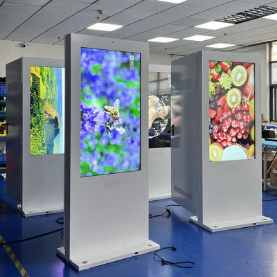 Affichage numérique extérieur étanche de 55 pouces avec écran tactile capacitif 10 points et kiosque publicitaire LCD d'une durée de vie de 50000H