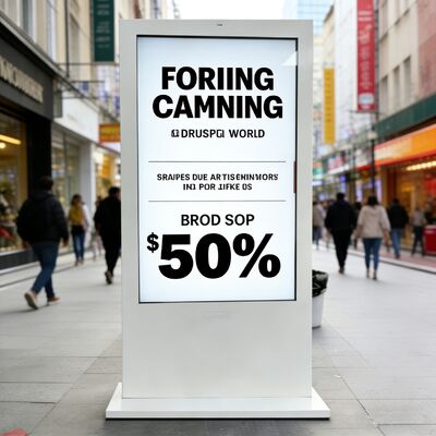 Affichage dynamique extérieur 75 pouces 3000 nits de luminosité, étanche IP65, avec résolution 4K et système d'exploitation Android